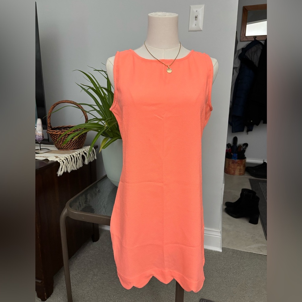 Coral Scallop Dress